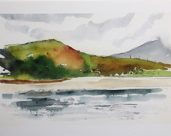 Tidal Sands, Donegal A4 aquarel schets giclee print