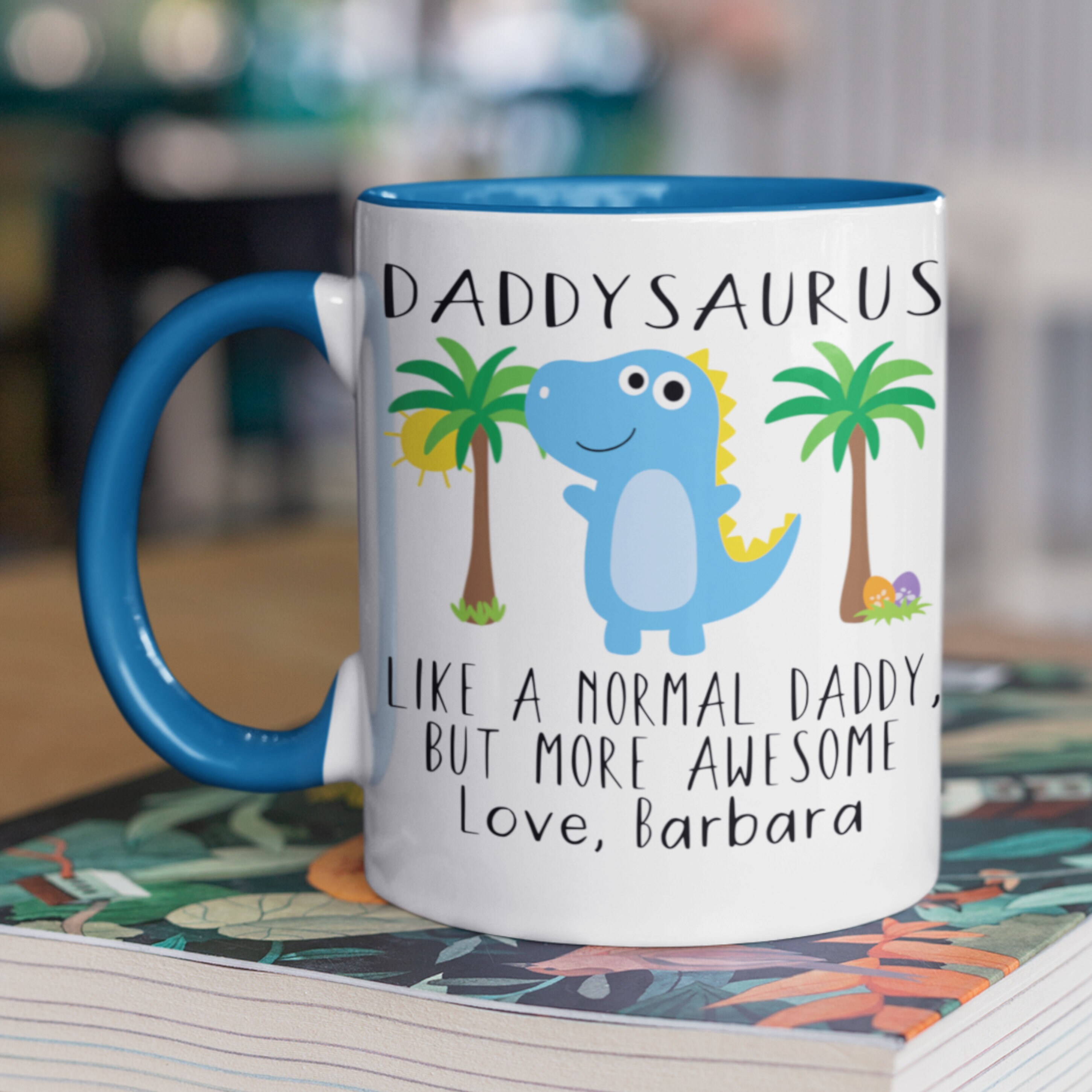 Dadasaurus Coffee Mug, Personalized Dad Cup with Kids Names, New Baby Gift  for Husband Papa, Dinosau…See more Dadasaurus Coffee Mug, Personalized Dad