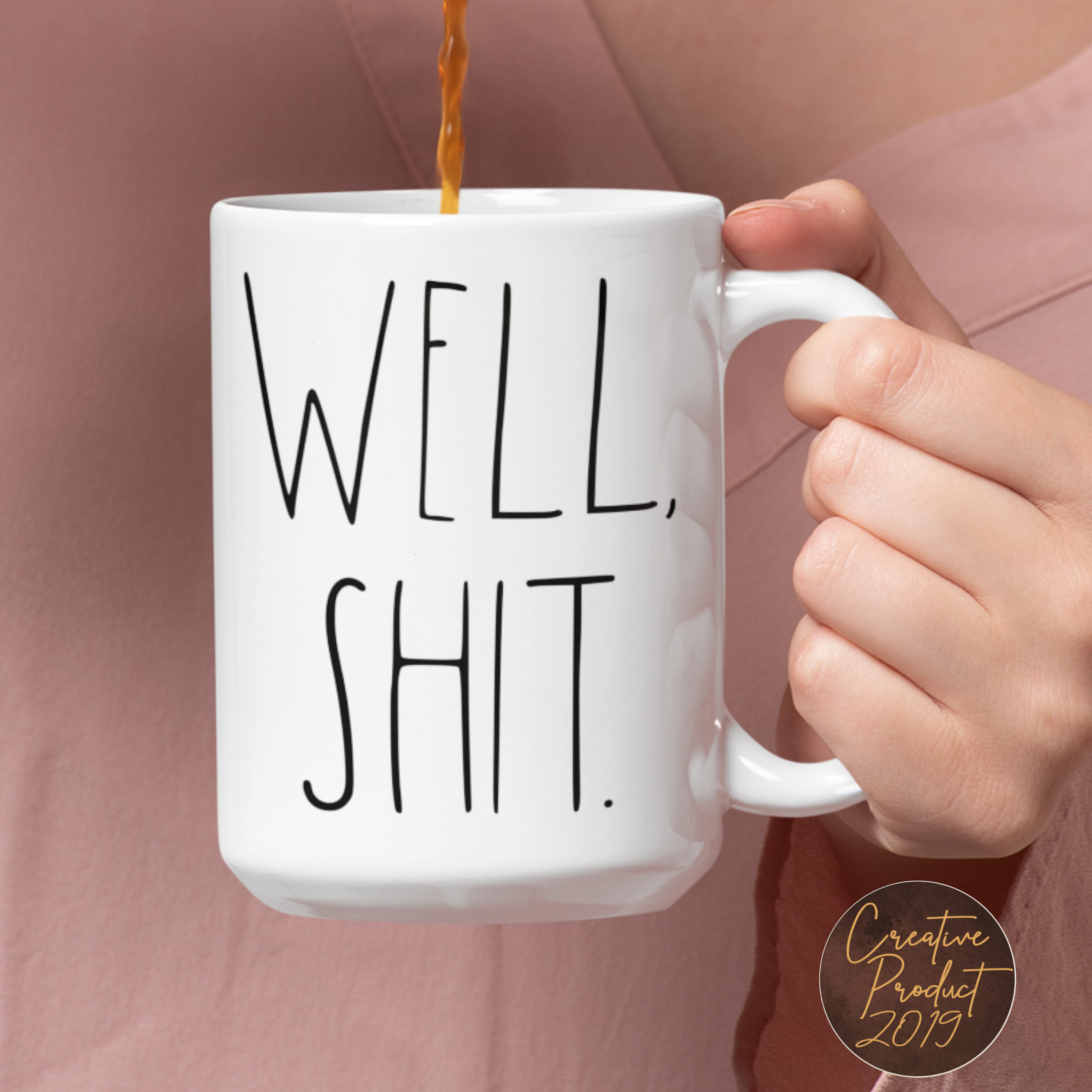 Rae dunn well shit funny sarcastic custom coffee mug, Adult funny gifts ceramic mug handmade, Gifts for her funny coffee mug, Gifts for him