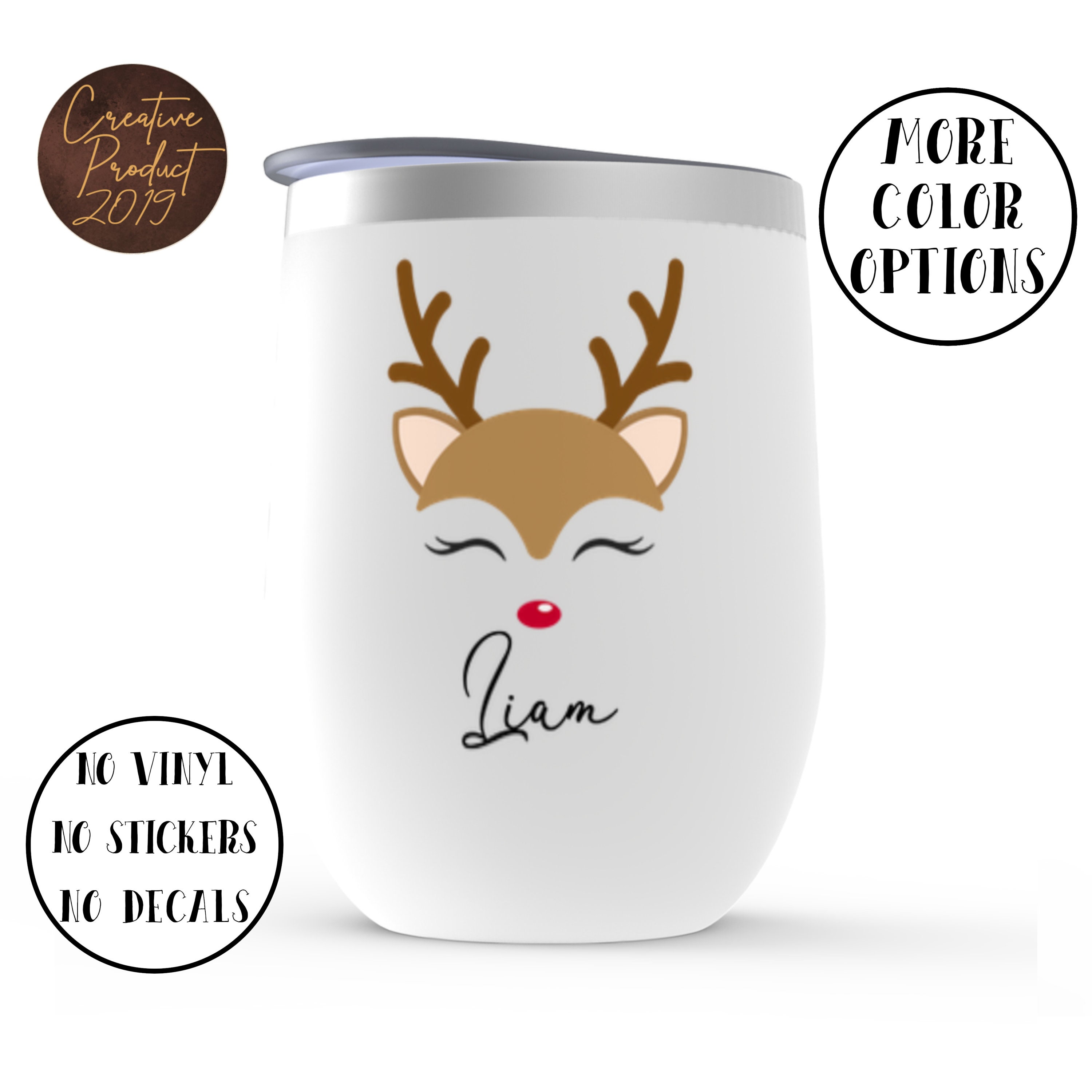 Reindeer Kids Cup / Christmas Cups / Personalized Christmas Cups / Reindeer  Tumbler / Kids Christmas Tumbler / Reindeer Mug /Kids Cup w/ Lid