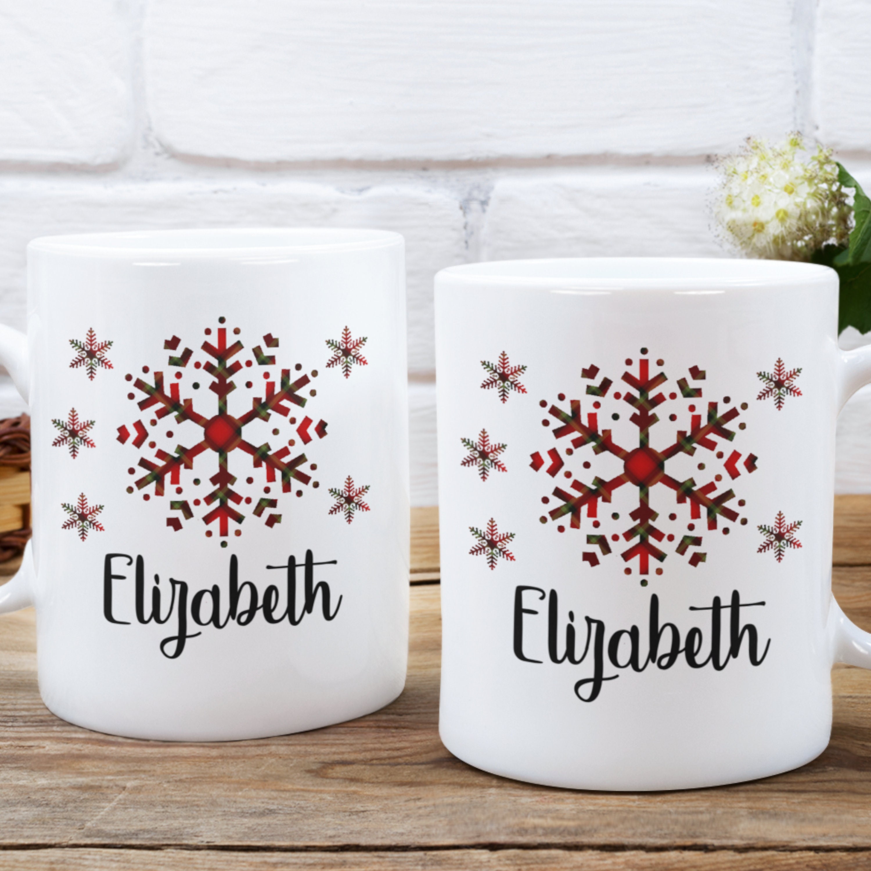 Custom Name Winter Black Mug – Snow Globe Holiday Village Design, Personalized Ceramic Coffee Cup, 11oz Or 15oz Full Wrap – Christmas Gift Mug - View #10
