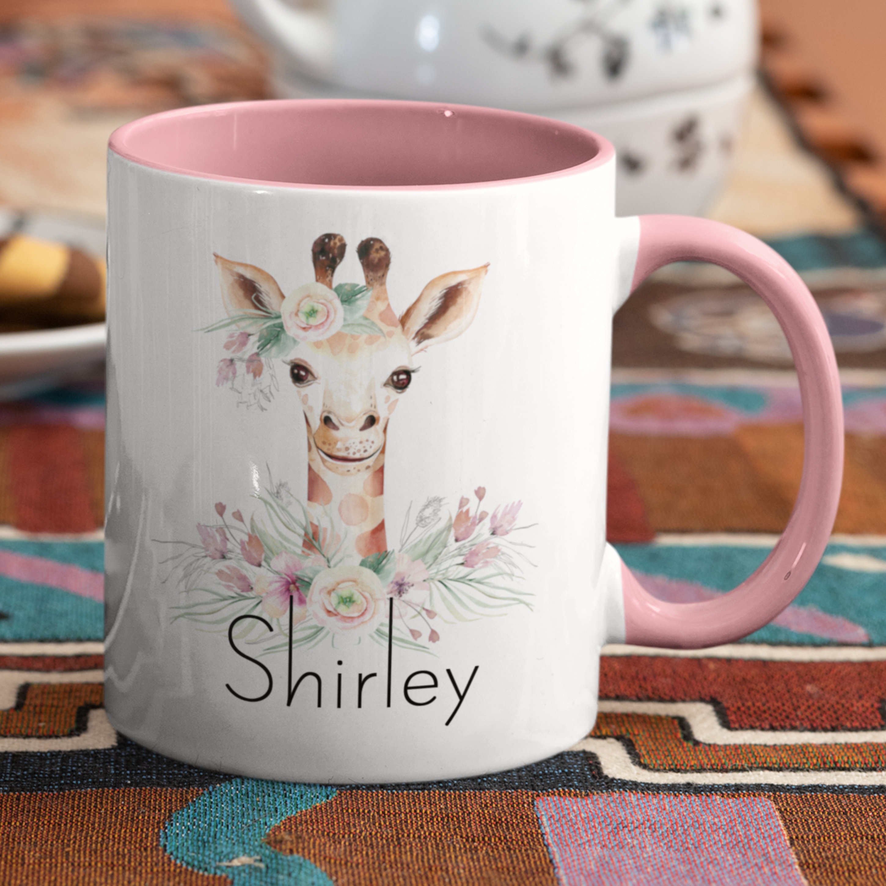 Giraffe mug gift for women Custom name giraffe gifts Jungle | Etsy