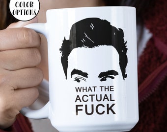 What the actual fuck funny coffee mug cup, Unique funny tv show ceramic mug, Funny tv gifts mug handmade, Coworker tv ceramic tumbler, Funny