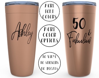 50 and fabulous birthday tumbler 50th birthday gift present, Happy birthday party cups, 50th dad mom golden birthday travel mug, Personalise