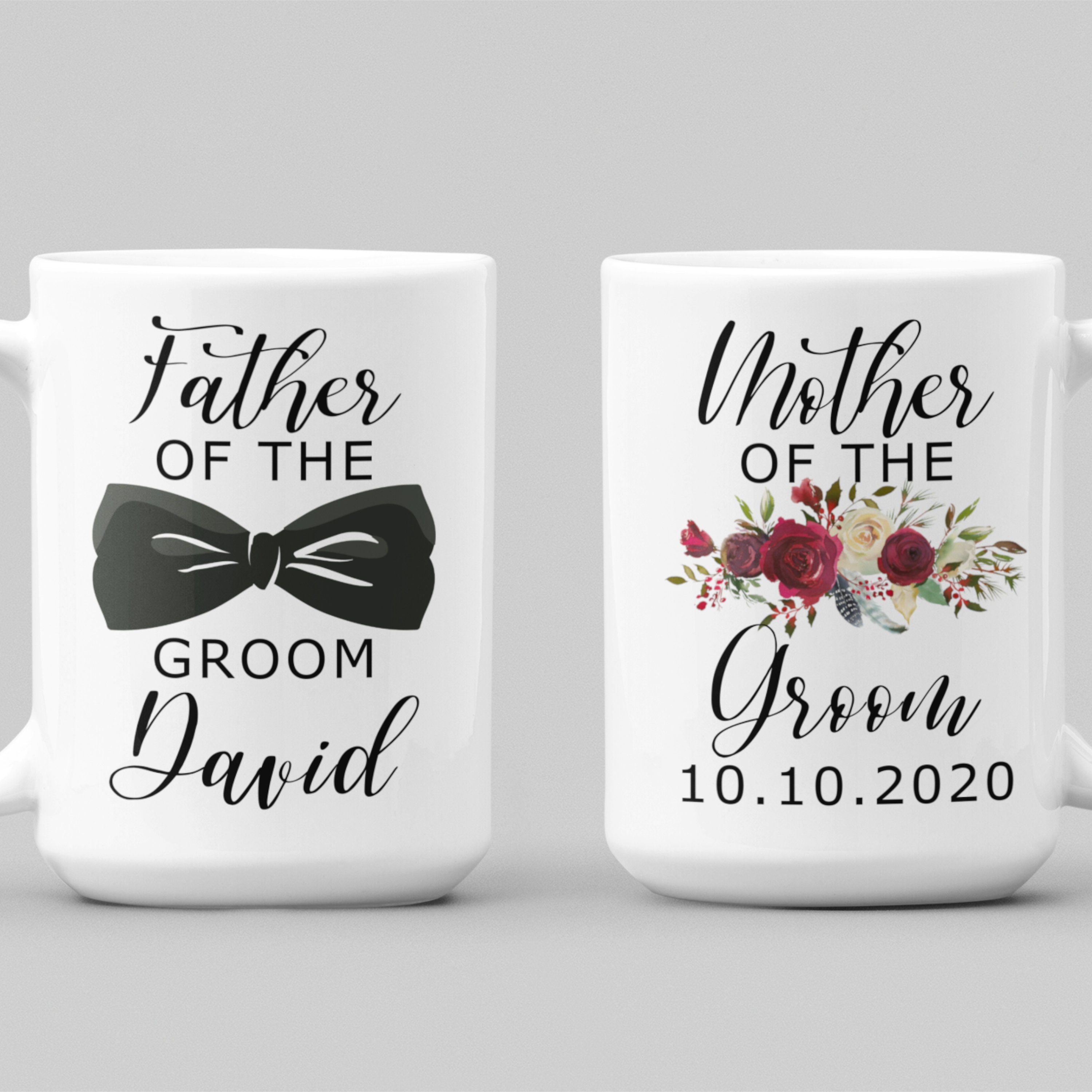 Personalized Espresso Cup and Saucer Mother of the Bride or Groom Gift  Wedding Gift for Him or Her Wedding Gift for Dad or Mom 