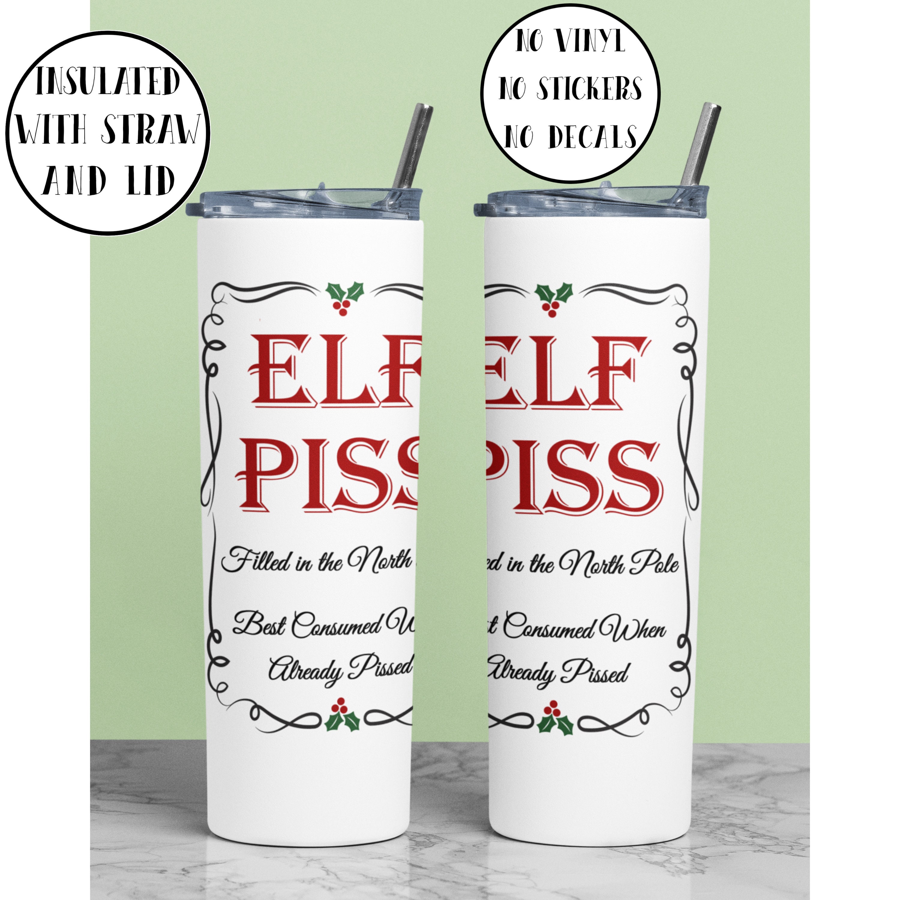 Christmas Elf Cups With Straws, Kids Christmas Gift, Christmas Elf Tumbler,  Plastic Drinking Cups, Kids Plastic Tumbler Cups, Elf Bottles 