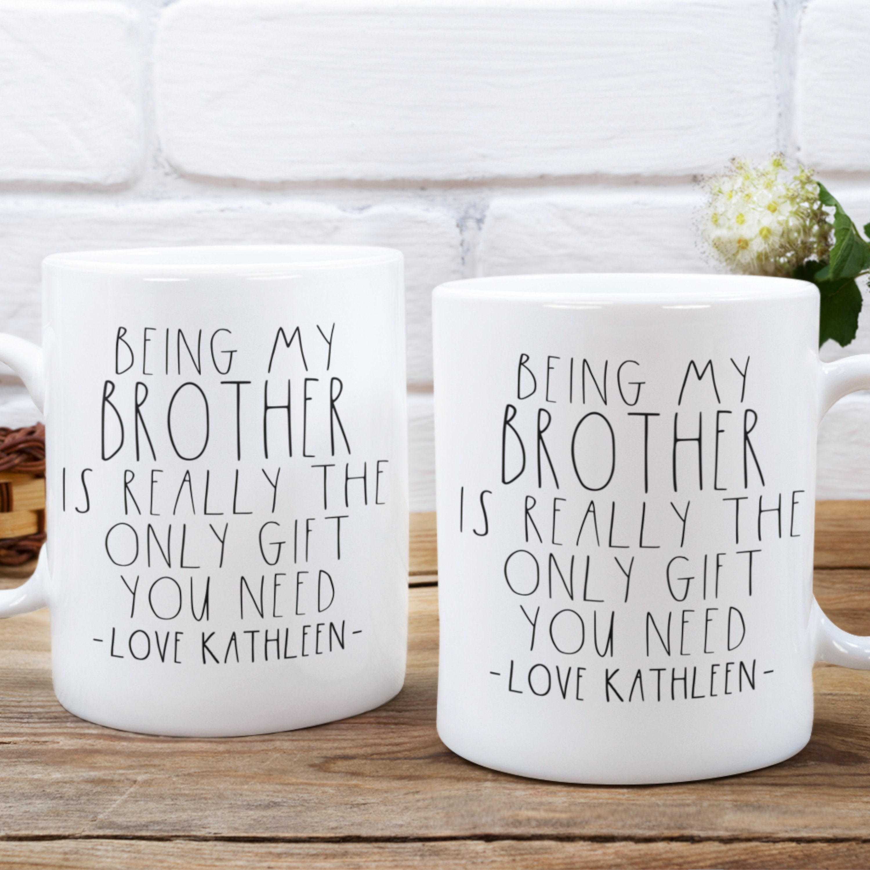 Being My Brother Personalized Mug Rae Dunn Brother Coffee | Etsy