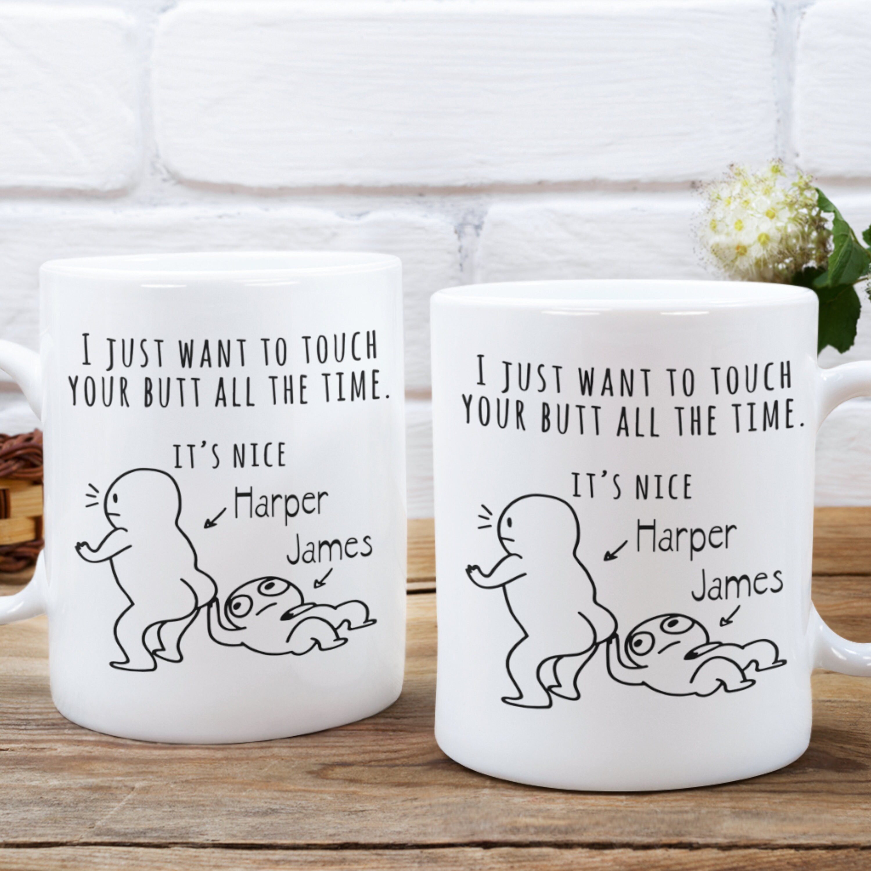 Touch Your Butt All The Time Valentine Gift For Couple Personalized Pi -  YeCustom