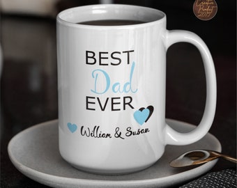 Best dad ever custom coffee mug, Personalized name dad mug, Fathers day gifts dad ceramic mug, Kids name fathers day mug, Gifts for dad mug