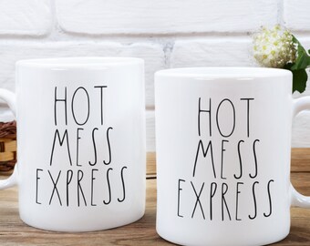 Rae dunn hot mess express, Coffee mugs gifts for her, Inspirational quotes coffee cup, Good vibes ceramic mug, Positive quotes gift for him