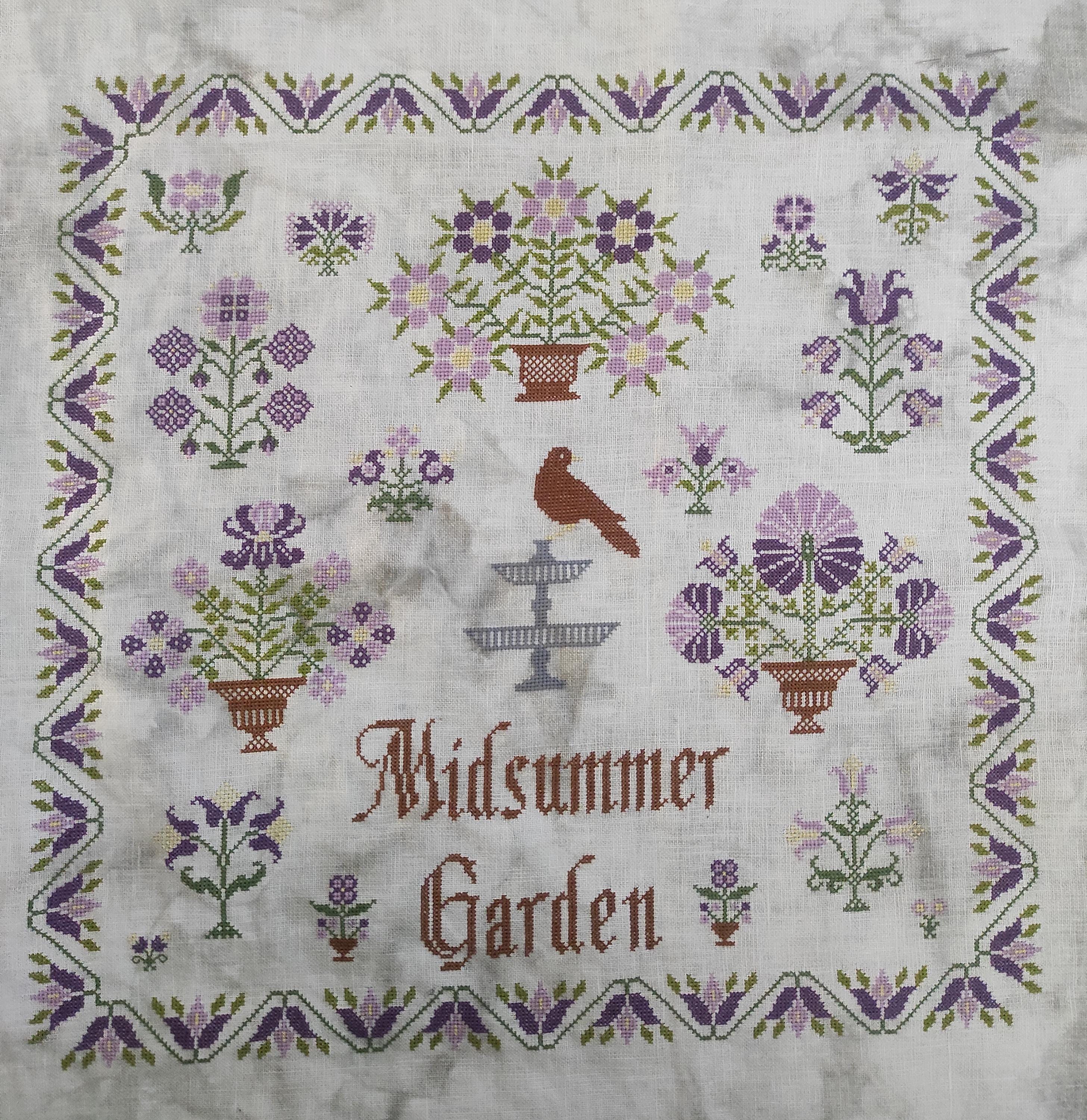 Midsummer Garden Digital Cross Stitch Pattern, Flower Sampler, PDF ...