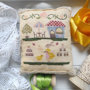 Hoppy Hollow Easter Village - Tienda de dulces / patrón de punto de cruz original / PDF