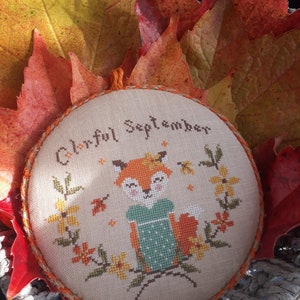 Colorful September (Calendar for my Daughter series)/ original cross stitch design / PDF