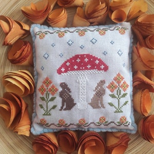 November Rain Happy Bunny Year, original cross stitch pattern, PDF, hare, rabbit