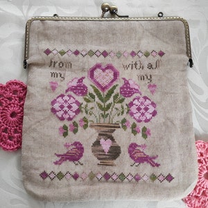 Il mio Vintage Valentine Sampler / disegno originale per punto croce / PDF