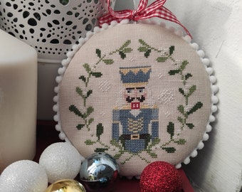 The Nutcracker (Blue)/ original cross stitch design / PDF, Small cross stitch chart, Christmas home decor