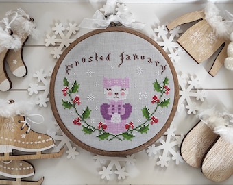 Frosted January (Calendar for my Daughter series)/ original cross stitch design / PDF