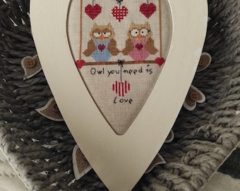 Owl you need is love  / original cross stitch design / PDF