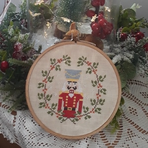The Nutcracker (Red)/original cross stitch design / PDF, Small cross stitch chart, Christmas home decor
