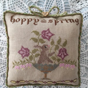 Hoppy Spring / Kreuzstichvorlage / PDF, kleine Stickvorlage