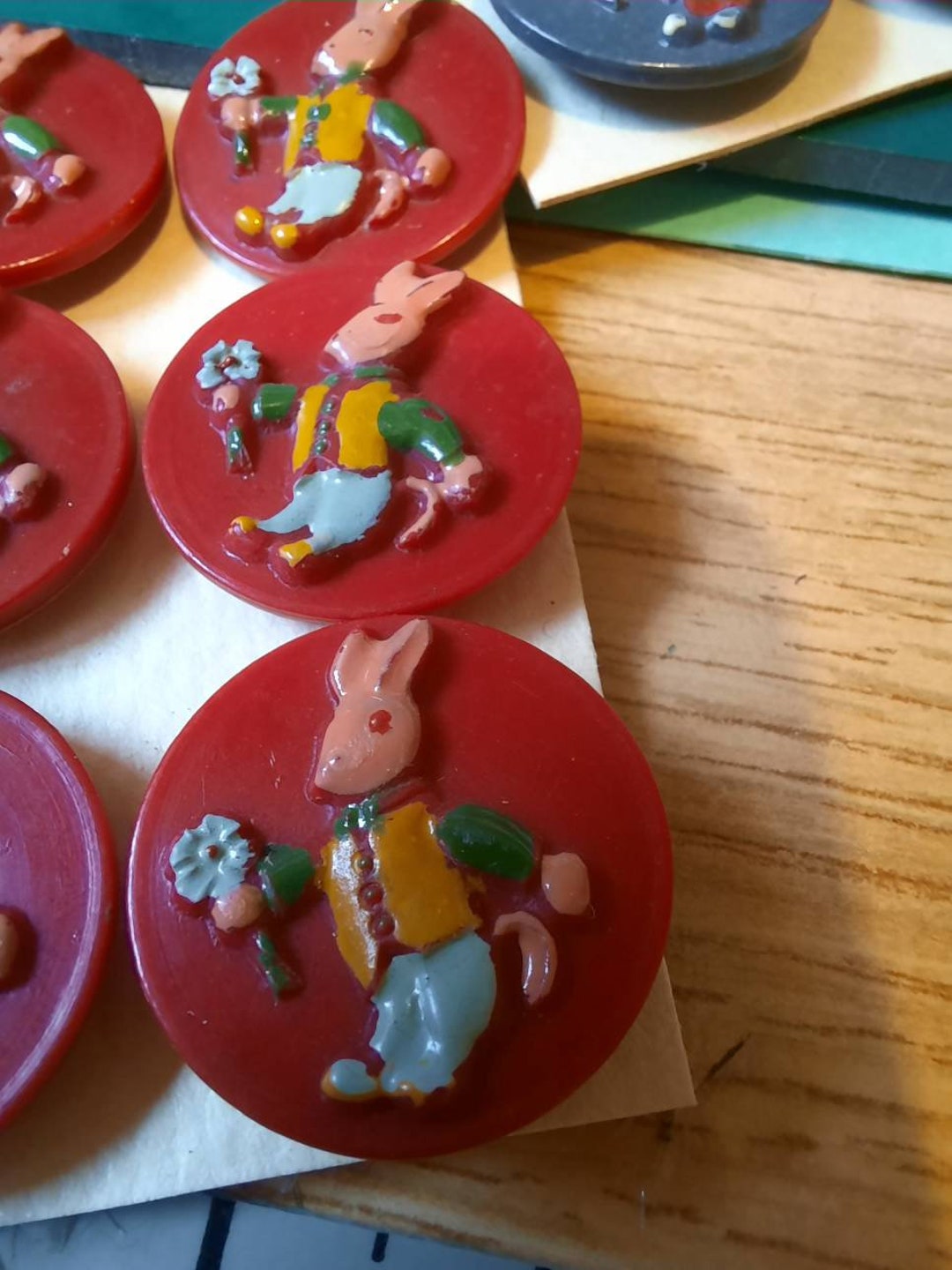 Vintage Rabbit Buttons, Set of 6, Novelty Plastic Buttons - Etsy