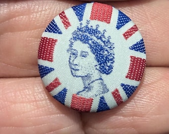 Queen Elizabeth 2nd Embroidered Passementerie Button C1937 Coronation. 2cm diameter.