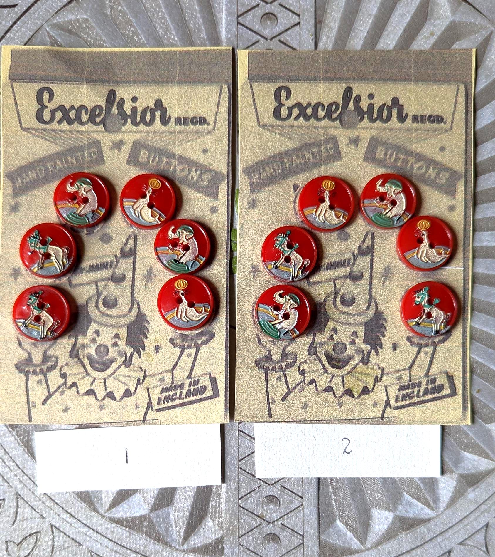 Beauclaire Sea Green Moulded Buttons on Original Card Beauclaire Sea Green Moulded Buttons on Original Card