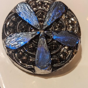 Czech glass button aurora borealis. Large.