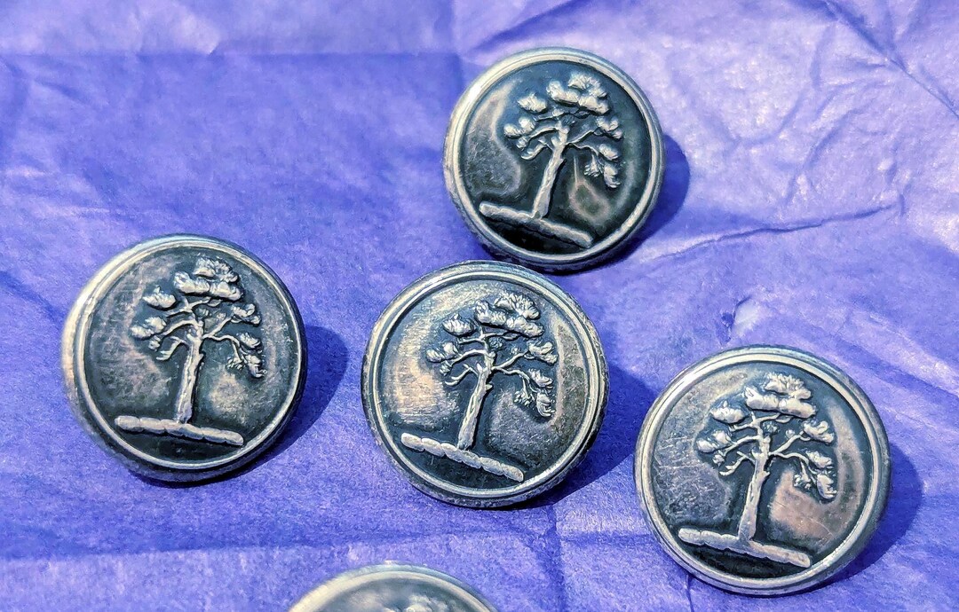 1 Nouveau Family Tree Button in Silver Plate. 1.5cm Diameter. - Etsy