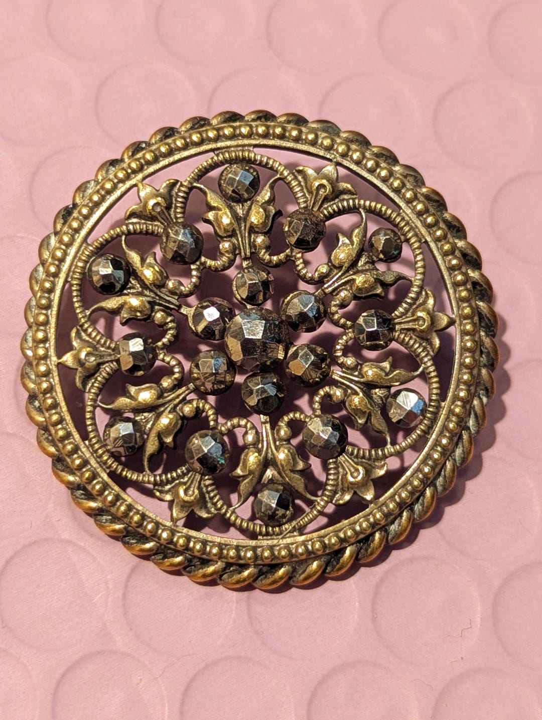 Large 19th‑century Gilt Openwork Button With Cut Steel Studs (c.1850 ...