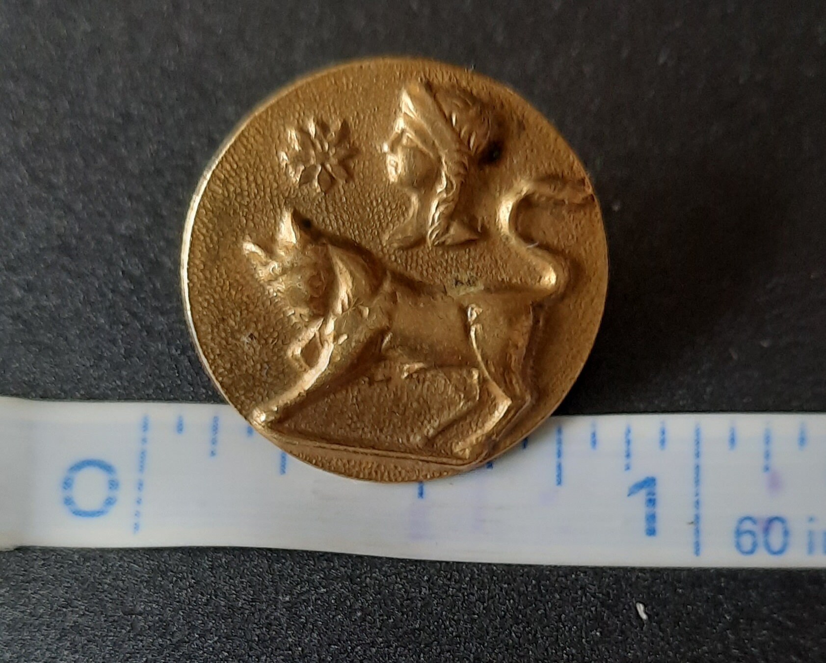 Mythology Button Tauras the Bull and Athena. 1.8cm Diameter. - Etsy
