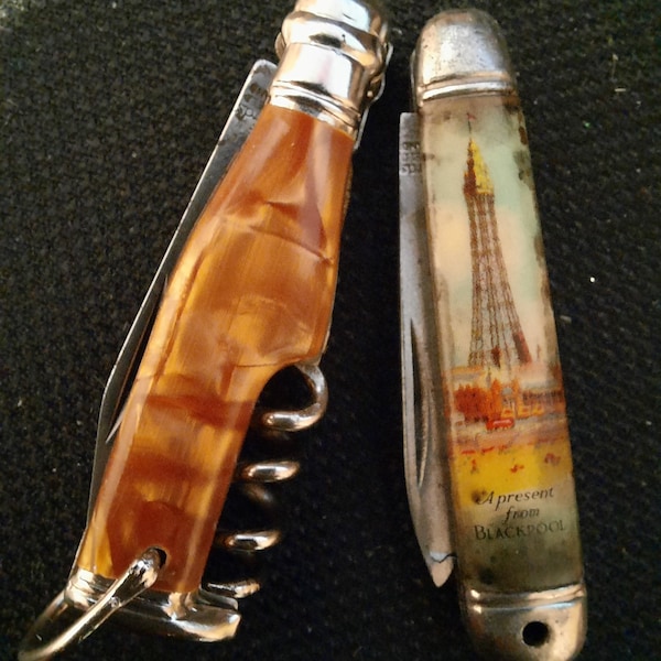 2 x Miniature Vintage Novelty Pocket Knives. Sheffield England made.