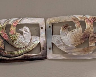 Vintage Mexico Abalone Inlay Belt Buckle - Etsy display picture 3