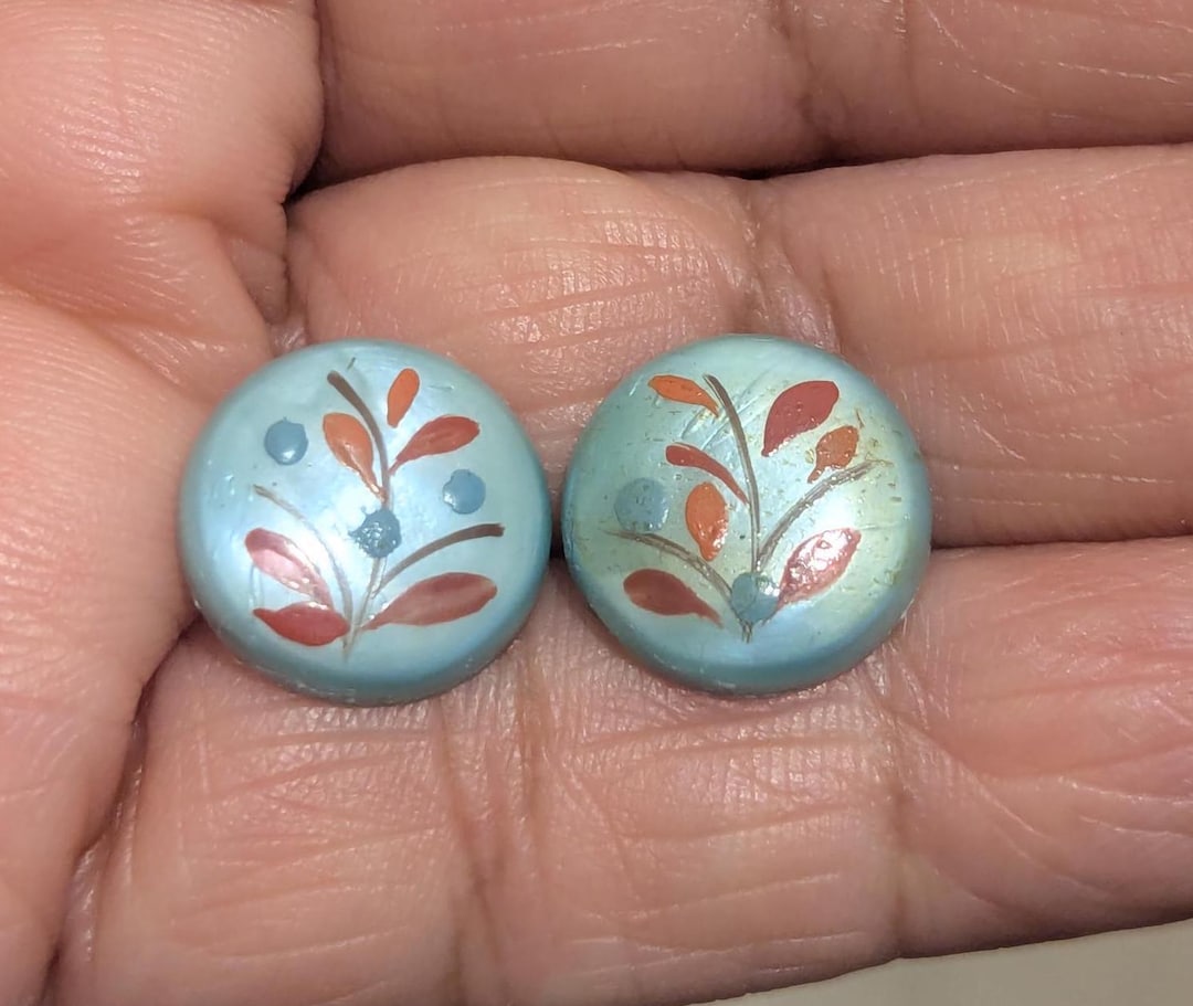 Brookes Handpainted Floral 1940s Buttons. 1.3cm Diameter. - Etsy