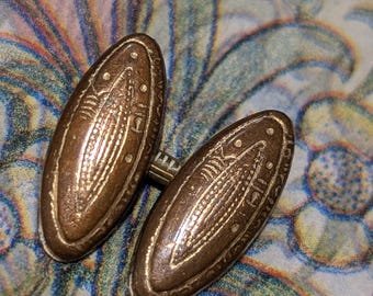 1920s Gilt Bronze Enamel Scarab Stud Buttons, Egyptian Revival