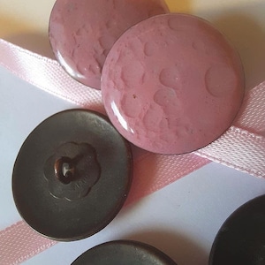 Bouton champlevé antique rose : cuivre émaillé Arts & Crafts (1 pouce)