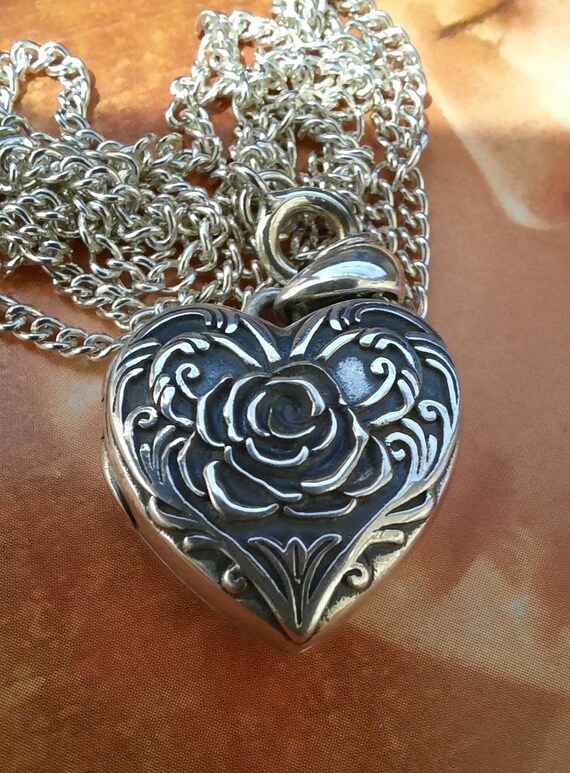 Heart Locket With Photo Frame. 2cm Widest. 18 Inch Chain. Etsy