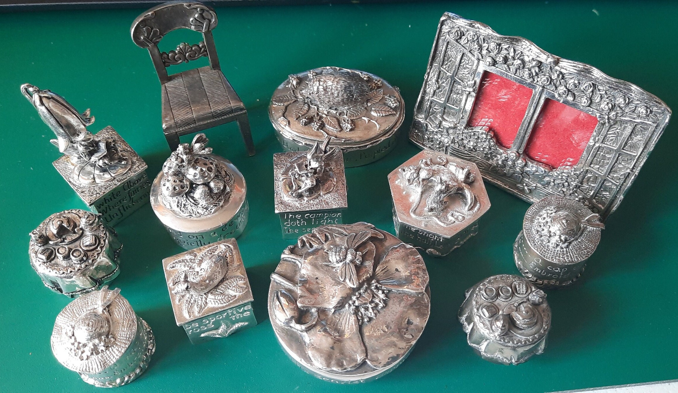 1 Silver Scenes Box With Poetic Inscription. Please Select by Message to Me. See Remaining Boxes Under Description. Etsy