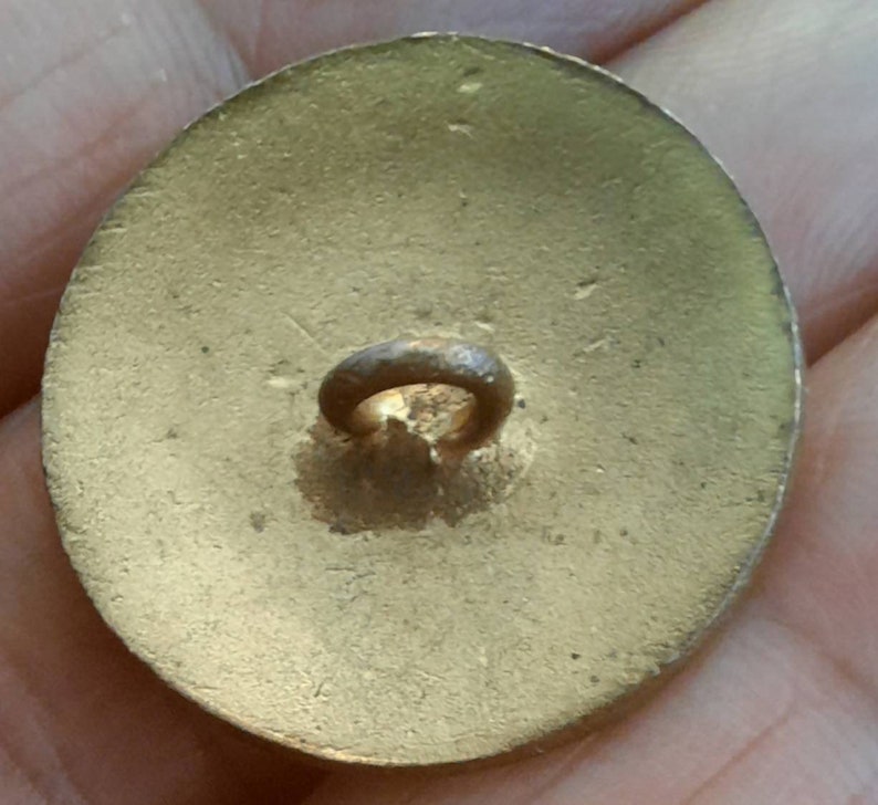 1 rare 19c champleve foil and gilt rococo button 22mm or 2.2cm diameter.