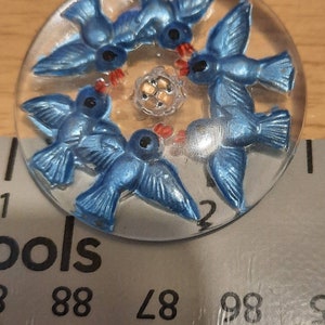 REVERSE INTAGLIO RELIEF 37 mm 3 Crystal Glass Buttons #B578 1-3/8" REVERSE INTAGLIO RELIEF 37 mm 3 Crystal Glass Buttons #B578 1-3/8"