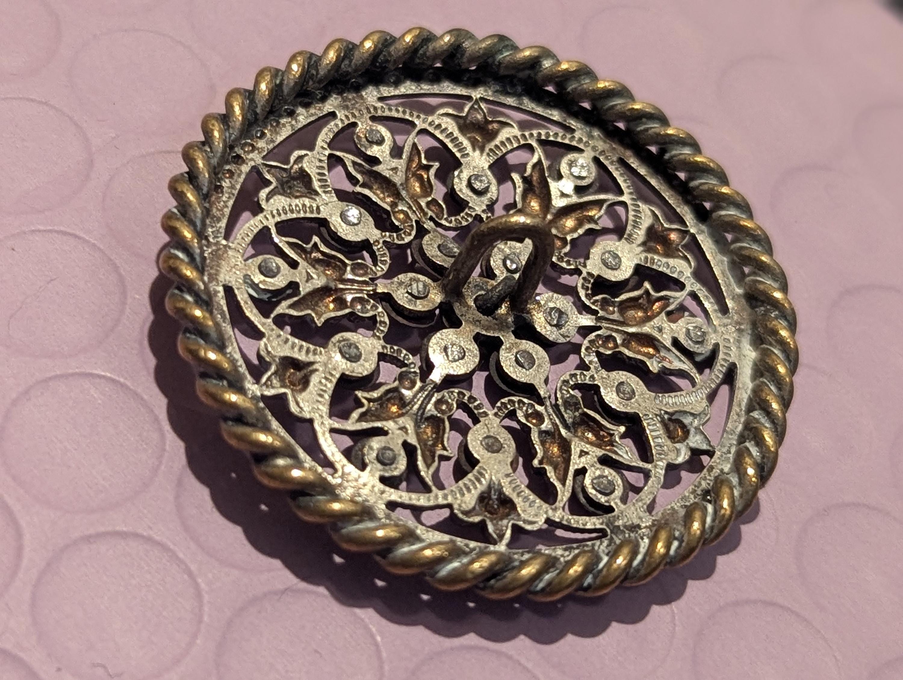 Large 19th‑century Gilt Openwork Button With Cut Steel Studs (c.1850 ...