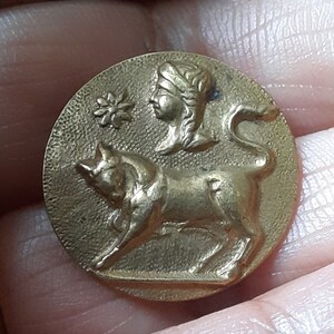 Mythology Button Tauras the Bull and Athena. 1.8cm Diameter. - Etsy