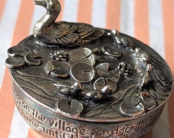 Silver Scenes Mouse Trinket - Inscribed Silver Plated Lidded Box
