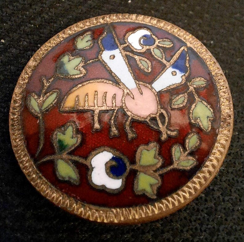 Antique Cloisonne Insect Button: Champleve Bee Design, 2.2cm - Etsy