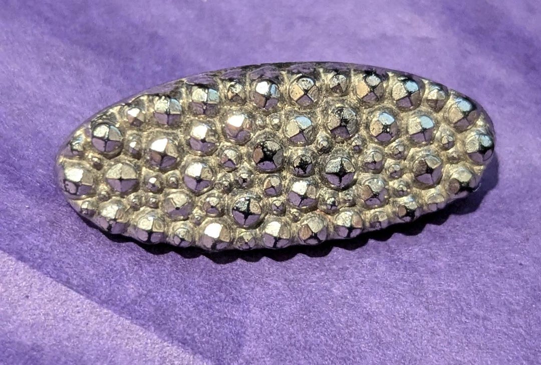 Spindle Button With Marcasite Detail C1800s. Humped Shank. 2.7cm Long ...