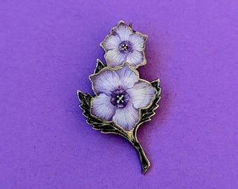Bermuda vintage guilloche pansy brooch.