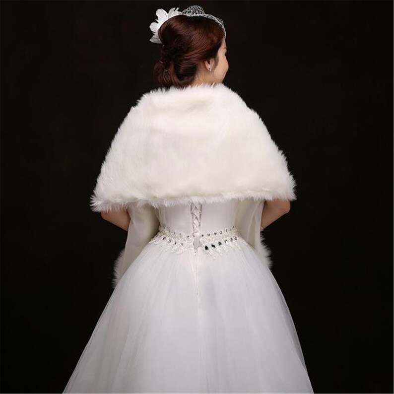 Wedding Dress White Faux Fur Wrap Faux Fur Shrug Wrap | Etsy