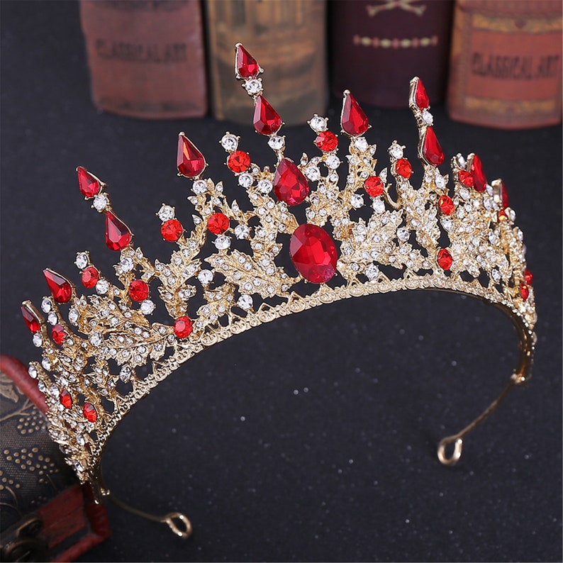 Vintage Emerald Crystal Crown//gold Weeding Crown//crystal | Etsy