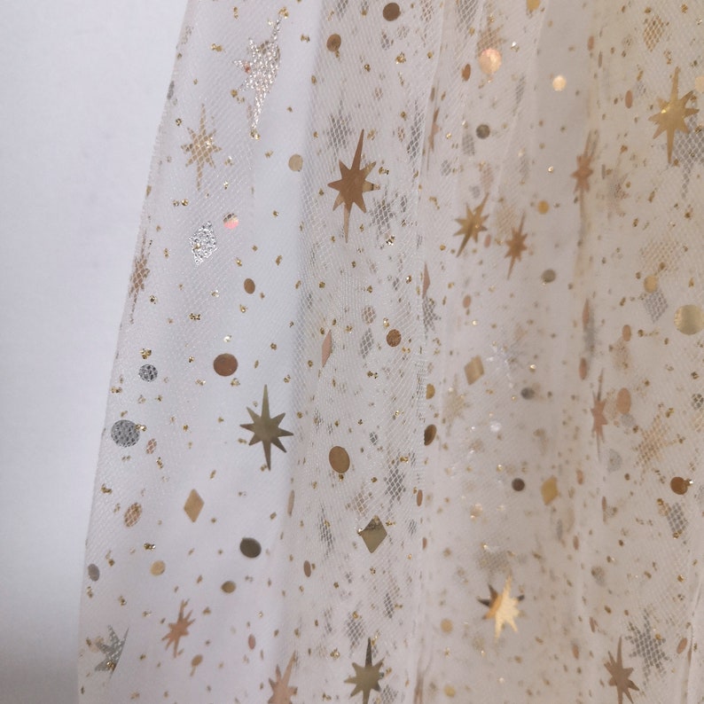 Shining Star Sequins Veil sparkling long Wedding Veil Flashing Gold Bridal Veil Glitter Veil Cathedral veil Gold Tulle with Gold Sequin