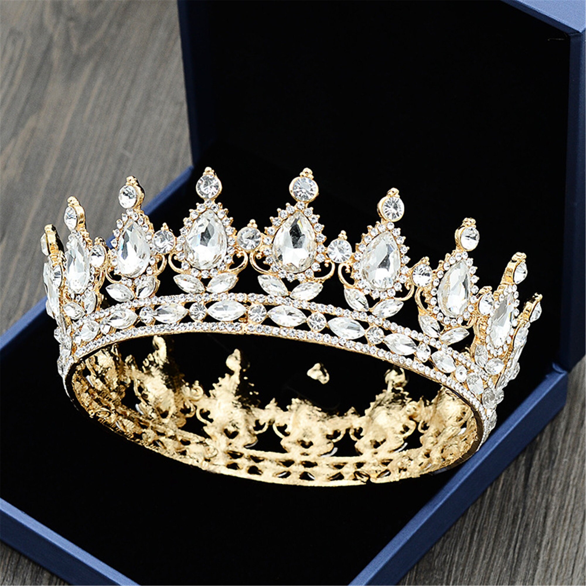 Wedding Crystal Crown Bridal Crown Headpiece Silver or Gorlden - Etsy